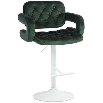 Clp Taburete De Bar Dublin En Terciopelo Verde Oscuro 55x62x103 Cm