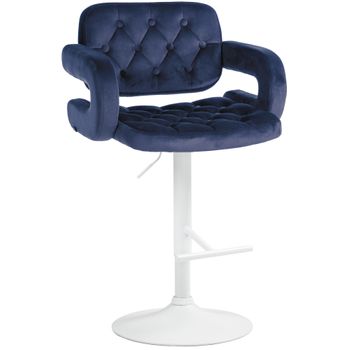 Clp Taburete De Bar Dublin En Terciopelo Azul 55x62x103 Cm