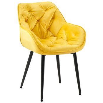 Clp Silla Tanna En Terciopelo Amarillo 62x58x83 Cm