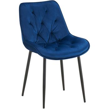 Clp Silla De Comedor Wallace De Terciopelo Azul 59x52x84 Cm