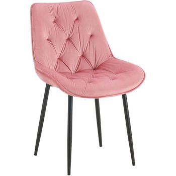 Clp Silla De Comedor Wallace De Terciopelo Rosa 59x52x84 Cm