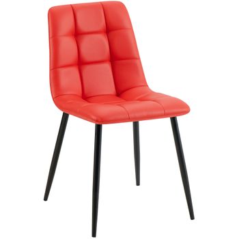 Clp Silla De Comedor Antibes Tapizada En Polipiel Simil Cuero Rojo 55x45x84 Cm