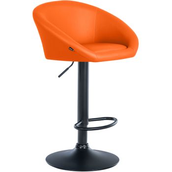 Clp Taburete De Bar Davie En Polipiel Simil Cuero Naranja 51x55x86 Cm