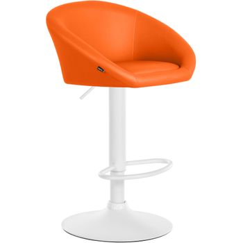 Clp Taburete De Bar Davie En Polipiel Simil Cuero Naranja 51x55x86 Cm