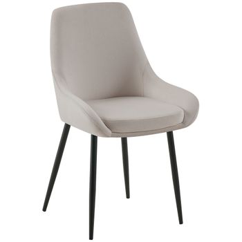 Clp Silla De Comedor Elmira De Terciopelo Gris 53x50x84 Cm