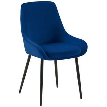 Clp Silla De Comedor Elmira De Terciopelo Azul Oscuro 53x50x84 Cm