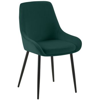 Clp Silla De Comedor Elmira De Terciopelo Verde 53x50x84 Cm