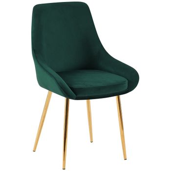 Clp Silla De Comedor Elmira De Terciopelo Verde 53x50x84 Cm