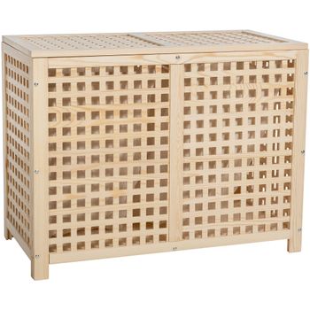 Clp Caja Para La Ropa Sucia Madera Natural 39x52x55 Cm