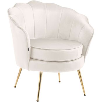 Clp Sillón Rosita En Terciopelo Crema 60x74x76 Cm