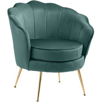 Clp Sillón Rosita En Terciopelo Verde 60x74x76 Cm