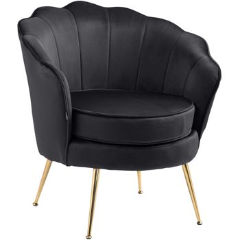 Clp Sillón Rosita En Terciopelo Negro 60x74x76 Cm