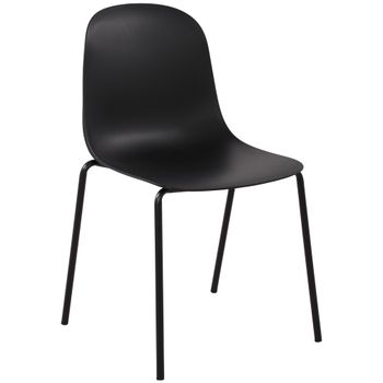 Clp Silla Hardin Apilable Plástico Negro 53x51x85 Cm