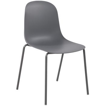 Clp Silla Hardin Apilable Plástico Gris Oscuro 53x51x85 Cm