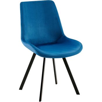 Clp Silla De Comedor Lewes De Terciopelo Azul Oscuro 59x53x89 Cm