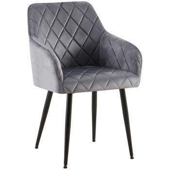 Clp Silla De Comedor Monett De Terciopelo Gris Oscuro 61x53x83 Cm