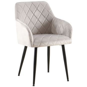 Clp Silla De Comedor Monett De Terciopelo Gris 61x53x83 Cm