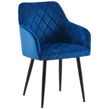 Clp Silla De Comedor Monett De Terciopelo Azul Oscuro 61x53x83 Cm