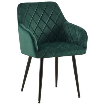 Clp Silla De Comedor Monett De Terciopelo Verde 61x53x83 Cm