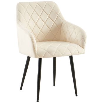 Clp Silla De Comedor Monett De Terciopelo Crema 61x53x83 Cm