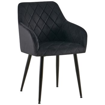 Clp Silla De Comedor Monett De Terciopelo Negro 61x53x83 Cm