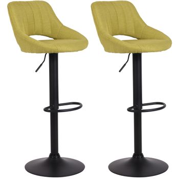 Clp Set De 2 Taburetes De Bar Milet En Tela Verde 48x47x85 Cm