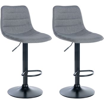 Clp Set De 2 Taburetes De Bar Lex En Tela Gris 46x45x89 Cm