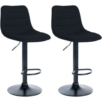 Clp Set De 2 Taburetes De Bar Lex En Tela Negro 46x45x89 Cm