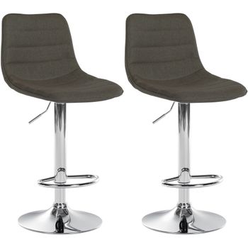 Clp Set De 2 Taburetes De Bar Lex En Tela Gris Topo 46x45x89 Cm