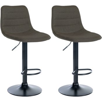 Clp Set De 2 Taburetes De Bar Lex En Tela Gris Topo 46x45x89 Cm