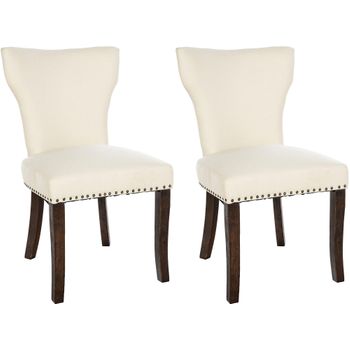 Clp Set De 2 Sillas De Comedor Zadar En Tela Crema 59x52x90 Cm