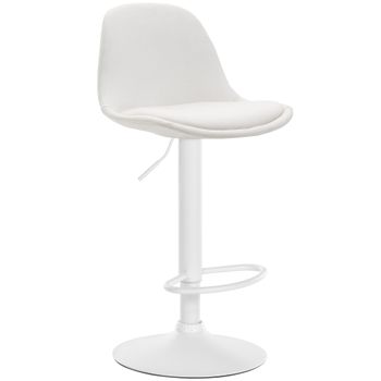 Clp Taburete Kiel En Polipiel Simil Cuero Blanco 43x39x82 Cm