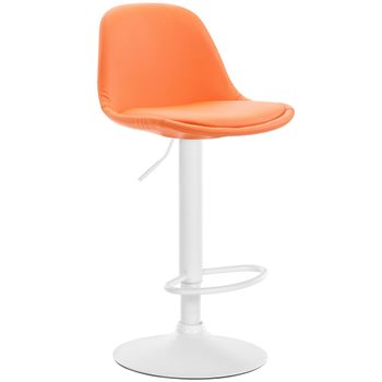 Clp Taburete Kiel En Polipiel Simil Cuero Naranja 43x39x82 Cm