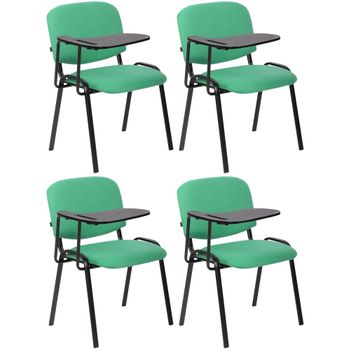 Clp Juego De 4 Sillas Ken En Tela Con Mesa Plegable Verde 71x53x81 Cm