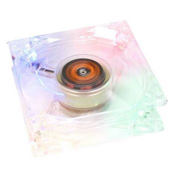 Ventilador Transparente, 4 Leds De Colores 80x80