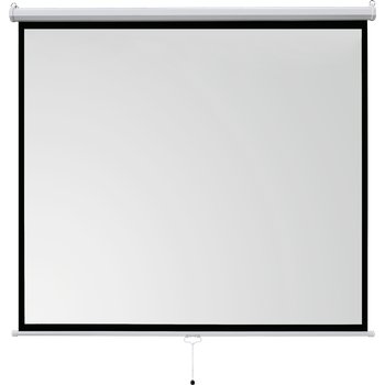 Pantalla de proyector montada en pared con pantalla manual de tela blanca  mate 4:3