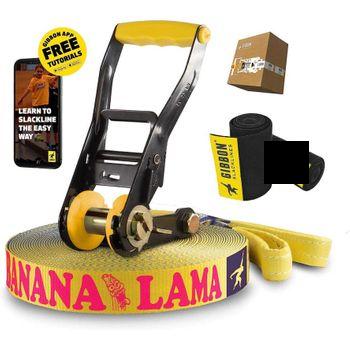 Juego De Slackline Banana Lama - Protección De Árboles -25m