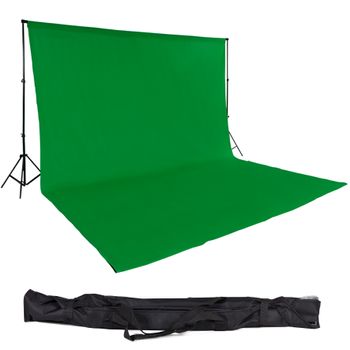 Conjunto De Sistema De Fondo Fotográfico 3x6 M + Funda - Verde