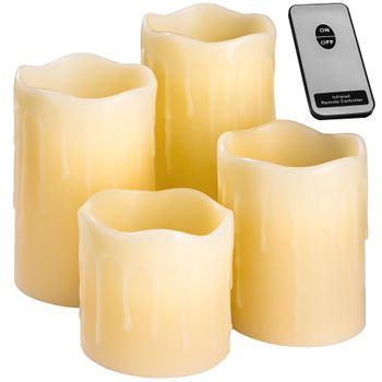 4 Velas De Luces Led Con Revestimiento De Cera Natural Y Mando A Distancia