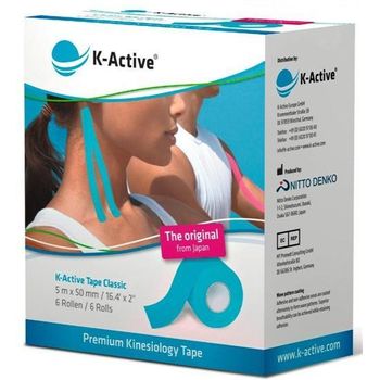 Kinesiotape Vendaje K-active 5 Cm X 5 M 6 Rollos Azul