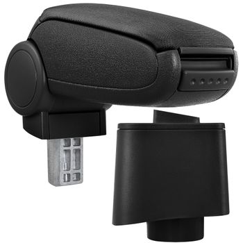 [pro.tec]® Reposabrazos Central Para Volkswagen Polo V (tipo 6r) A Partir De 2009 - Apoyabrazos Con Compartimento - Tapizado - Tela - Negro