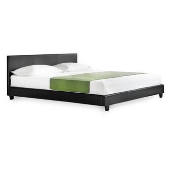 Corium Cama Elegante Tapizada En Piel Sintética 160x200cm (negro)