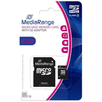 Mediarange Tarjeta Microsdhc 4gb Clase 10 Mr956 C/adapt