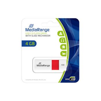 Mediarange Pendrive 4gb Mr970 Rojo