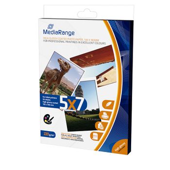 Mediarange Papel Tarjeta Foto Brillante 220 G/m2 Pack 50 Uds 130x180mm