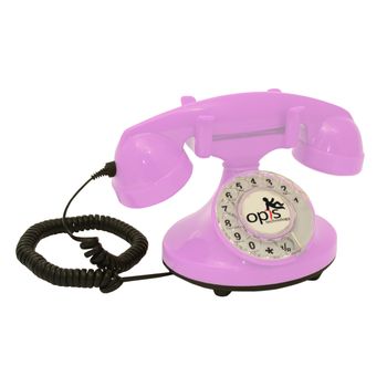 Teléfono Fijo Retro Funkyfon Cable Pink