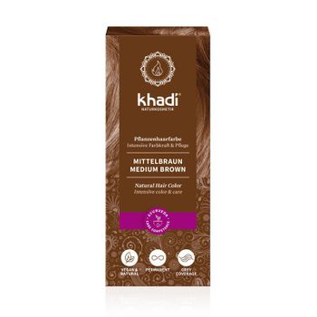 Tinte Herbal Castaño Medio 100g Khadi