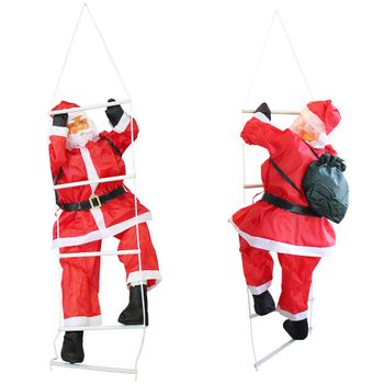 Papá Noel En La Escalera 90cm-60cm Navidad [en.casa]