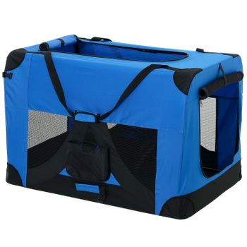 [pro.tec] Bolsa De Transporte Para Mascotas - Tamaño: M (60x42cm) - Transportín Plegable Para Perro (azul Añil)