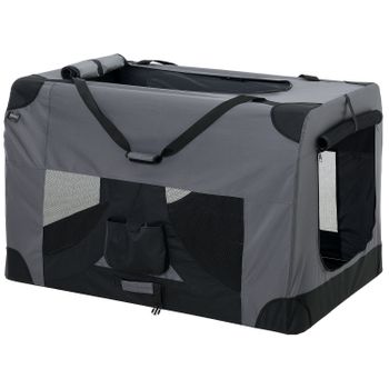 [pro.tec] Bolsa De Transporte Para Mascotas - Tamaño: Xxl (91,4x63,5cm) - Transportín Plegable Para Perro (gris)